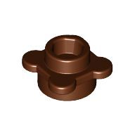 [New] Plate, Round 1 x 1 with Flower Edge (4 Knobs), Reddish Brown. /Lego. Parts. 33291